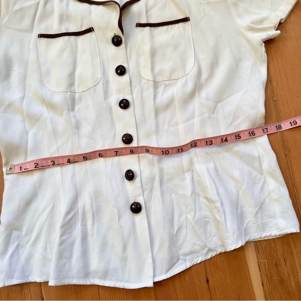 Vintage Structured Button Blouse S - image 6